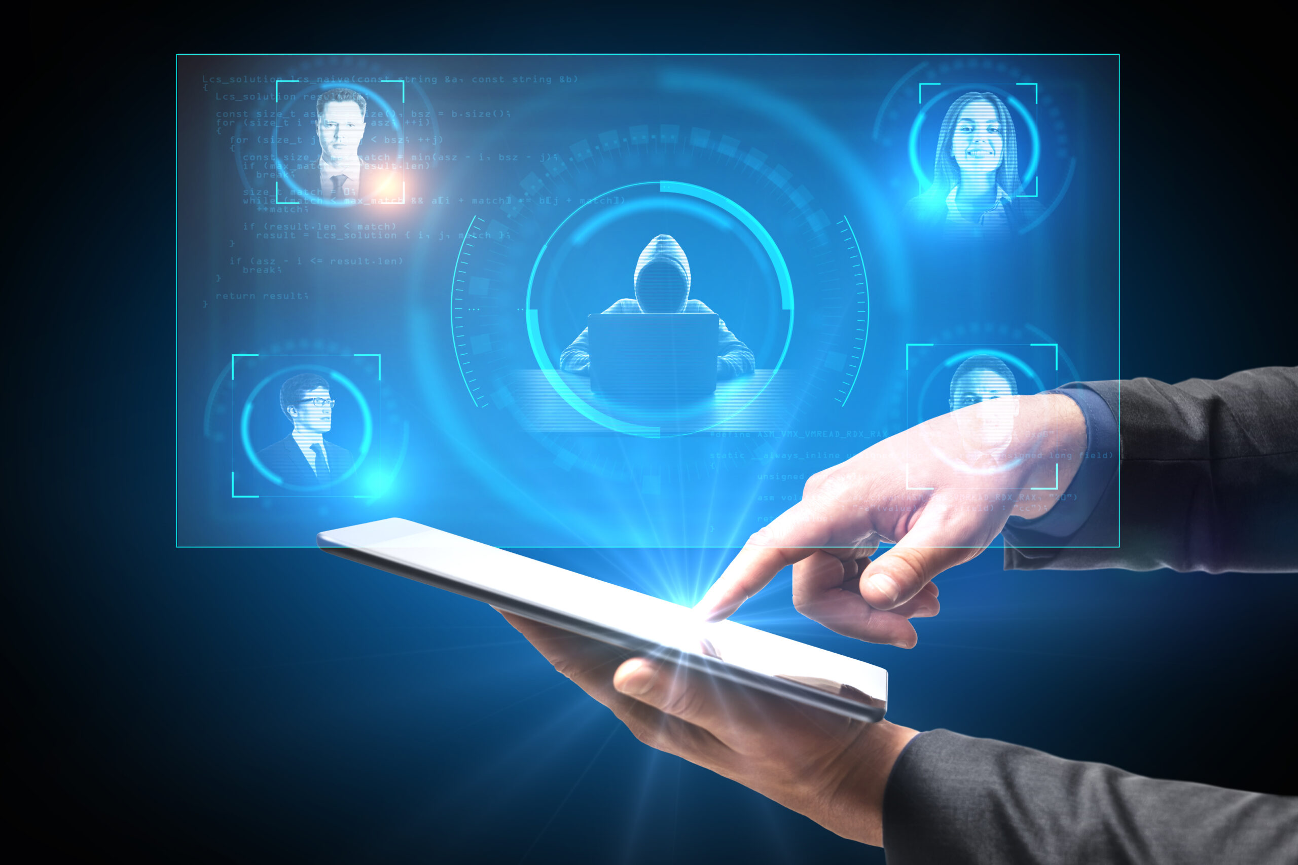Home hand holding tablet with hacker collects data abou 2025 10 15 03 53 19 utc